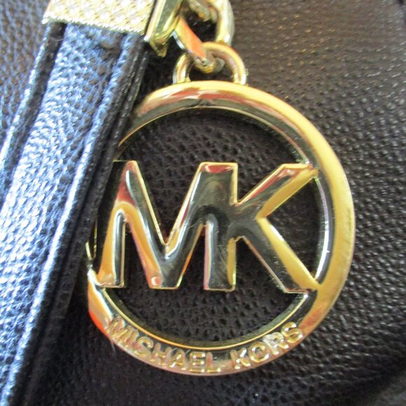 Vintage Michael Kors Black Leather Double Handled Handbag with Chain Accents - Picture 4 of 6